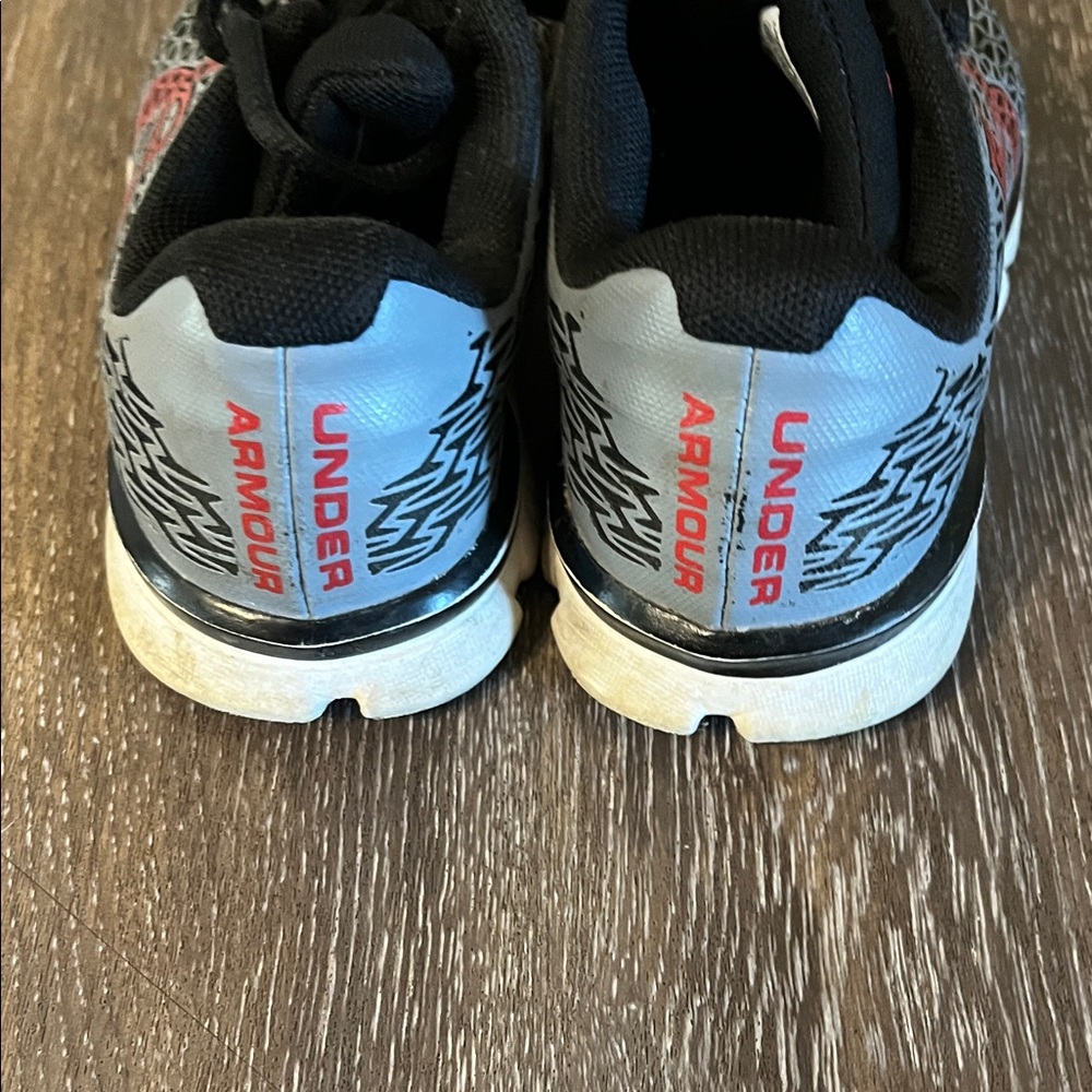 Under Armour Kids Sneakers - Black and Gray with Red Accents - Picture 3 of 5